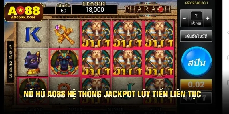 Nổ hũ AO88 hệ thống Jackpot lũy tiến liên tục